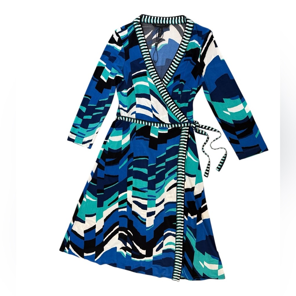 BCBGMAXAZRIA Abstract Wrap Dress Size XS
